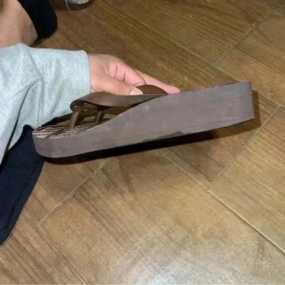 Tory Burch Platform Flip Flop Sandals Brown Size 7 - Picture 5 of 8